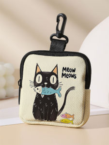 Large capacity coin wallets with black cat patterns digital printed coin wallets and storage bags are ideal choices for gifts