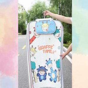 (Tặng Kèm Gối) 😍Chiếu điều hòa cao su non giá rẻ cho bé kt 60x120cm😍 - siêu thoáng mềm mịn - kèm vỏ gối sẵn ruột cho bé - [THỎ DÂU NGÔI SAO]