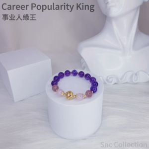 【SNC】<事业人缘王>水晶手鏈女 草莓晶紫水晶粉水晶手鏈 助招财事业人缘爱情 Crystal Bracelet Accessories Women Bangles Bracelets Gelang Tangan Perempuan