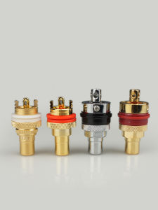 HiFi Audio RCA Female Socket Gold Plated Pure Copper Lotus Seat Amplifier Audio Terminal High Fidelity Audio Accessories