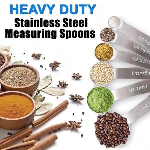 Stainless Steel Measuring Spoons SetCoffee Scoop SpoonKitchen Gadgets For Cooking & BakingSet Of 6