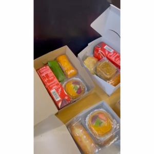 Snack Box Tebal 27gr 12x12 / 12x14 / 12x16 / 15x15 Dus Kue Kraft Coklat Lembaran Pack JSP