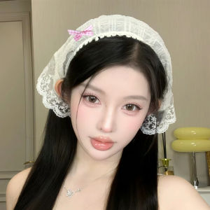 【♡Lovely girls house♡】French Pastoral Style Vintage Lace Chiffon Hair Band Scarf Headband for Women Girls Summer Trendy