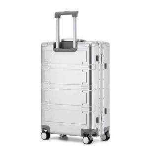 High-End Aluminum Magnesium Alloy Luggage Suitcase with Universal Wheels Check-In Baggage Male Female Password Box Student Carry-On Bag