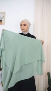 HIJAB SEGI EMPAT MALAY OVAL 115 X 115 CERUTY BABYDOLL PREMIUM TERMURAH