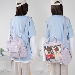 Japanese Style Fresh Young Adult Multi-Functional Cartoon Backpack 20cm Doll Bag Cotton Doll Diaper Bag Three-Purpose Crossbody Backpack