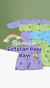 3 Set Baju Bayi Baru Lahir Kancing Depan Lengan Pendek Panjang Kutung Polos Motif