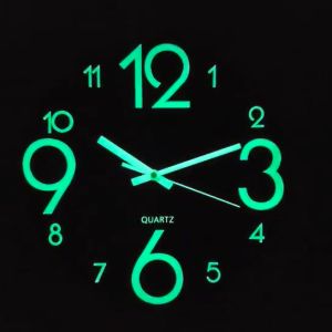 DIYMO 12-inch wooden wall clock luminous silent clock creative luminous fluorescent clocks