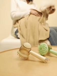 Pet Massage Grooming Comb Pet Silicone Bath Brush Hair Removal Beauty Shampoo Cleaning Brush Pet Supplies