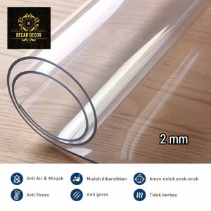 Taplak Meja Mika Bening Transparan 2 mm Waterproof