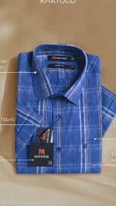 Áo sơ mi tay ngắn Khatoco Sale 350k ( giá tem 438k) size S