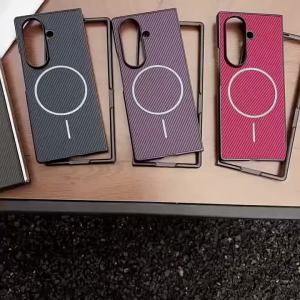 szhaiyu | for Fold 8 Ultra Carbon Fiber Magnetic Phone Case for Samsung Z Fold 8 7 6 Fold6 Fold5 Fold4 Shockproof Protection Cover