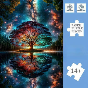 Multiple Sizes of adult puzzle - Frameless - Puzzle of the Tree of Life and the reflection of the universe and the Milky Way