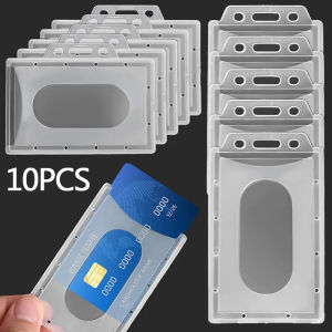 1-10Pcs Acrylic Plastic Work Card Holders Multi-use Hard PVC Badge Work ID Card Holder Protector Covers Case Office Supplies