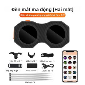 Gương Chiếu Hậu Xe Máy LED Năng Động Sạc USB Với Đèn Trang Trí Mắt Quỷ 3D Điều Khiển Bằng Ứng Dụng GIF Bộ Dụng Cụ Lắp Đặt Thay Thế