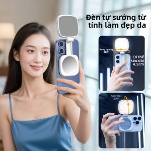 ZHUOLESHI | Gương Trang Điểm Tự Sướng Có Đèn và Đế Từ
