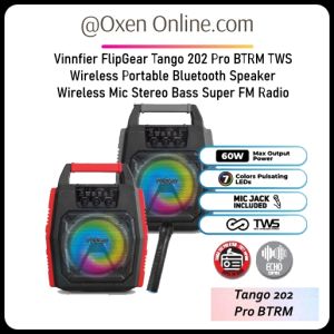 Vinnfier FlipGear Tango 202 Pro BTRM TWS Wireless Portable Bluetooth Speaker Wireless Mic Stereo Bass Super FM Radio