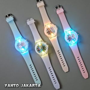 JAM TANGAN ANAK PEREMPUAN FROZEN LAMPU NYALA BERCAHAYA