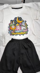 Baju Kaos Setelan Lebaran Anak Laki-Laki Dan Perempuan Karakter Cowo Muslim Usia 1 - 10 Tahun - DTF2