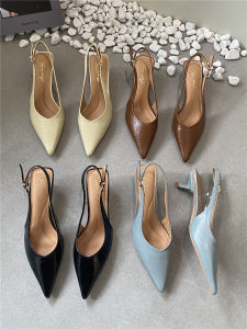 เรียบหรู สไตล์เกาหลี รองเท้าแตะส้นกลาง ผู้หญิง ทันสมัย หลากหลาย รองเท้าเปิดนิ้วเท้าบรรยากาศฝรั่งเศสรองเท้าเดี่ยวชี้นิ้วเท้า