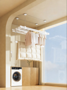 MINGZHI | Hand-crank Side-mounted Movable Clothes Drying Rack