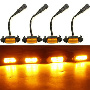 4pcs Car LED Amber Grille Lighting Kit Universal Fit Truck SUV for 16-up Toyota Tacoma w/TRD Pro