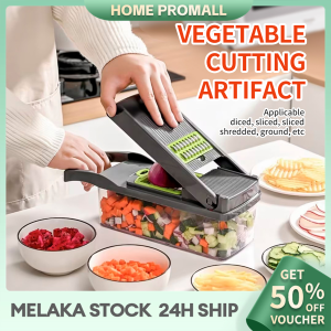 【Ready Stock】Vegetable Slicer 16Pcs Set Vegetable Chopper Multifunctional Fruit Slicer Grater Potato Onion Chopper Steel Blade Food Cutter Pemotong Sayur 蔬菜切碎器