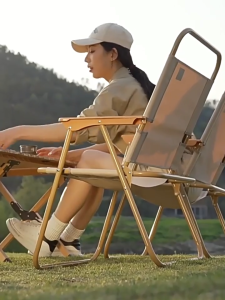 HM【รับประกัน10ปี】 เก้าอี้แคมป์ปิ้ง เก้าอี้สนามพับ เก้าอี้พับพกพา เก้าอี้สนาม camping Chair รับน้ำหนักได้ 300kg สีกากี/สีดำ/สีเขียว