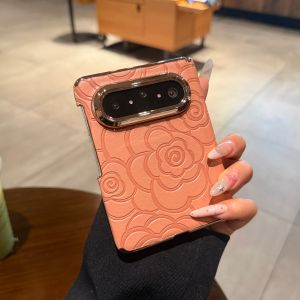 Elegant Chanel-inspired Black Camellia Pattern Leather Phone Case Huawei Pura X Max