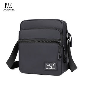 LouisWill กระเป๋าสะพายข้างกระเป๋าหน้าอกลำลองกระเป๋าสะพายไหล่ของผู้ชายกระเป๋าสะพายไหล่แฟชั่นกระเป๋าหน้าอกลำลองกระเป๋าสะพายไหล่กันน้ำลำลองหนัง PU กระเป๋าถนนสำหรับการเดินทางกลางแจ้ง