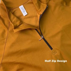 MIG Polyester Long Sleeve Collar Neck Half Zip Plain Sweater