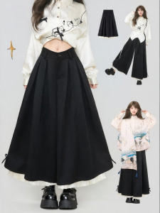 KEIKO | Pleated Drapey Slim-fit Wide Leg Pant