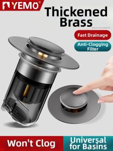 YEMO | Copper Push-Down Drain Strainer