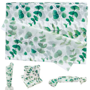 100Pcs Green Leaves Tissue Paper 20x14in Botanical Printed Leaf Wrapping Paper for Wrapping Gifts Birthday Festival Craft Papers