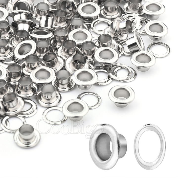 100pcs 5mm Metal Eyelets Grommet Ring With Washer for Leathercraft ...