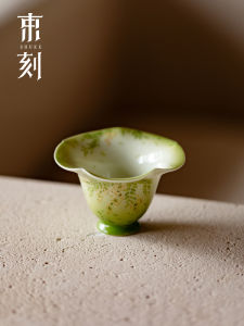 Hand-Painted Ceramic Tea Cup Jingdezhen Flower Mouth Owner Cup Purple Vine Design High Aesthetic Value Personal Drinking Cup