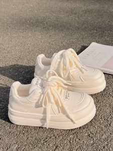 Fufu Trắng Giày Casual Nữ Mùa Xuân 2024 Mới Đế Dày Cao Gót Thiết Kế Phong Cách Đa Năng Lý Tưởng Cho Thanh Niên