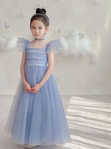 Elegant Princess Dress for Girls Birthday Party High-End Flying Sleeve Flower Girl Piano Costume Childrens Fashion Clothing