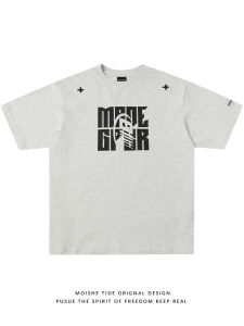 เสื้อยืดแขนสั้นพิมพ์ลายตัวอักษรสไตล์ย้อนยุคสไตล์อเมริกันสำหรับฤดูร้อนสำหรับผู้ชายและผู้หญิง ทรงหลวม ลำลอง วิ่ง วิ่ง ว่ายน้ำ วิ่ง ว่ายน้ำ