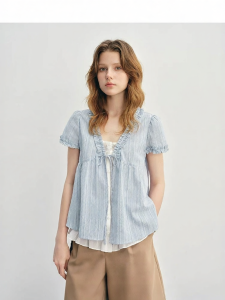 DUSHU | Flattering Big Size Ruffled Layered Shirt for Summer