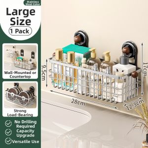 WEIMEIYUAN | Wall-mounted Bathroom Storage Rack Stainless Steel