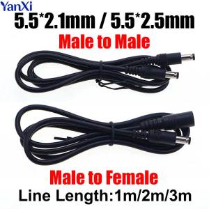 DC 5.5*2.1mm 5.5*2.5mm Male to Male / Female Connection Line DC Power Cord Extension Cable For CCTV Security Monitoring Camera