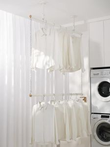 BIREN | Side Mounted Ceiling Mount Double Layer Clothes Drying Rack