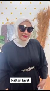Kaftan Premium Hitam Putih Kaftan Polos Fayet Terbaru Kaftan Hitam Putih Kekinian