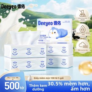 Deeyeo | Khăn Giấy Mặt Em Bé Mềm Mại Dưỡng Ẩm 100 Tờ
