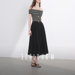 กระโปรงทรงเอเอวสูง ป้องกันการเกิดขนสำหรับผู้หญิง สีดำ กระโปรงทรงสั้น ฤดูใบไม้ร่วง 2025 กระโปรงทรงเอสไตล์ฮิปฮอป