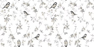 60X500cm Elegant Birds Floral Wallpaper for Bedroom Bathroom Background Wall Refrigerator Wardrobe Cabinet Table Counter Top Home DIY Decoration Wall Sticker Waterproof Self Adhesive Wall Paper