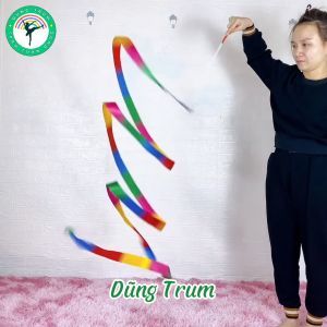 Que ruy băng dài 4m múa thể dục nhịp điệu que lụa múa duy băng