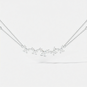 Double Chain Adjustable Romantic Refined Necklace White