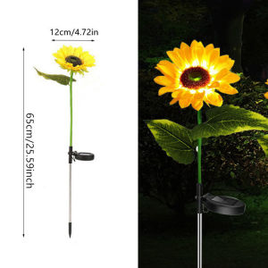Solar Powered Sunflower Light Outdoor LED Ground Insert Lawn Lamp for Garden Lawn Courtyard Decoration Wedding Birthday